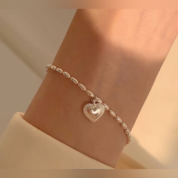 Mini Love Heart Bracelet Simple Style 925 Sterling Silver Hand Chain Jewelry - Picture 3 of 6